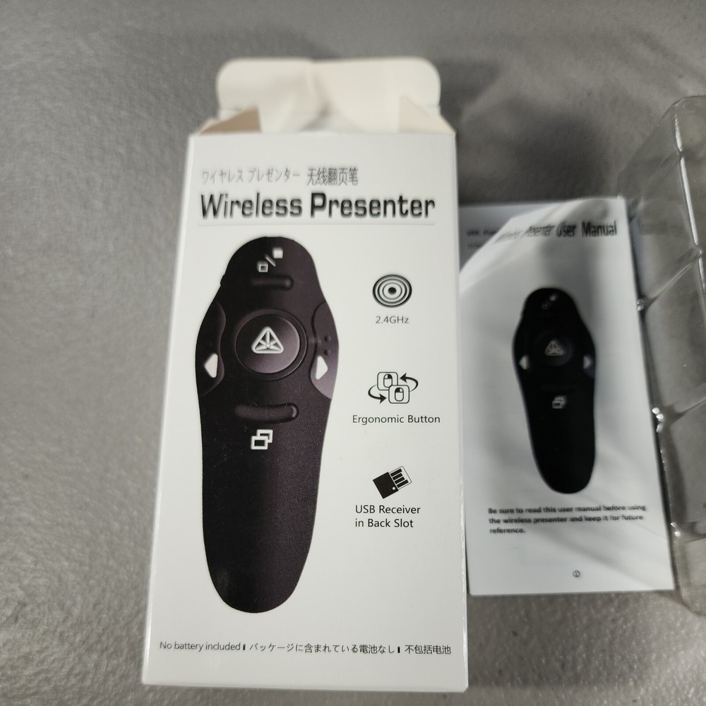Wireless Presenter Remote Presentation USB Control. 2.4GHz D100 Ergonomic