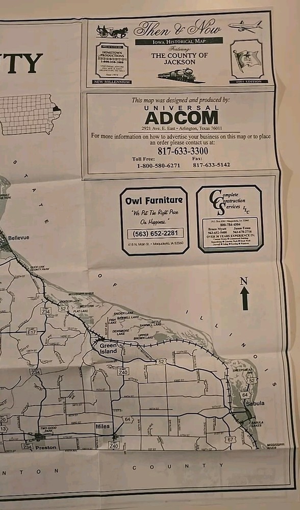 Jackson County Iowa Map Folding Map