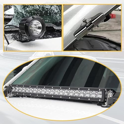 ijuicy Led Light Bar Mounting Brackets, Adjustable Hood Led Work 2 PCS Silver