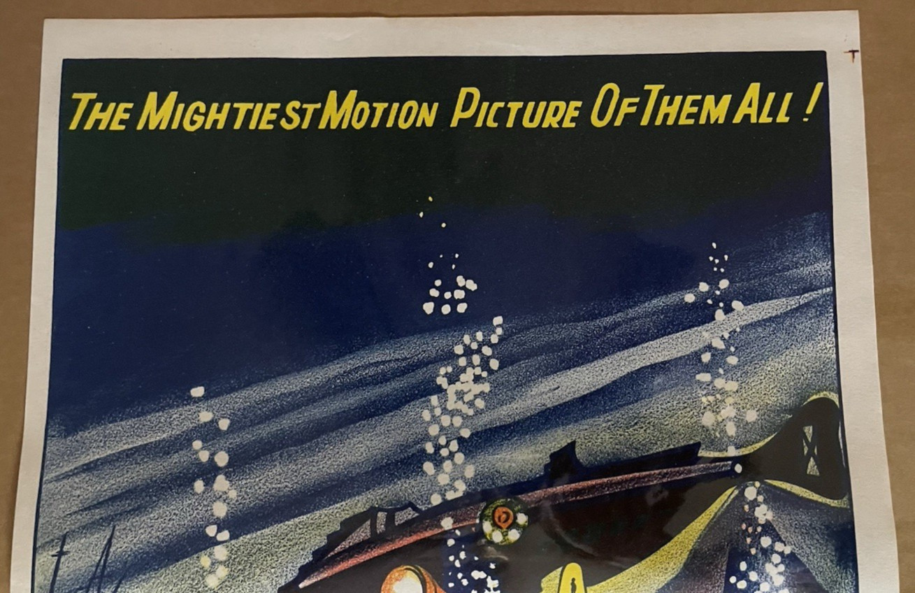 ORIG. MOVIE POSTER~20,000 LEAGUES UNDER THE SEA~60'S~APP 13X30"~SYDNEY AUSTRALIA