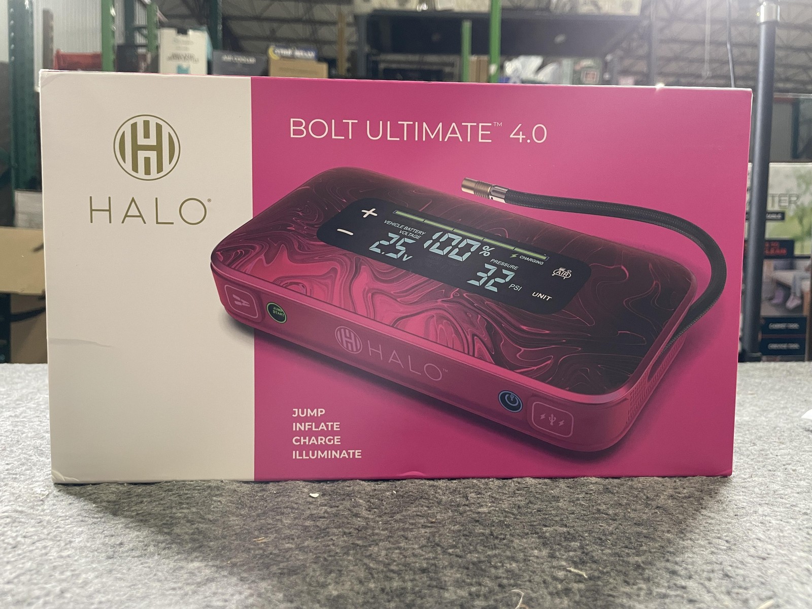 Halo Bolt Ultimate 4.0 Jump Starter Air Compressor Portable Magenta HAL-BM-6039