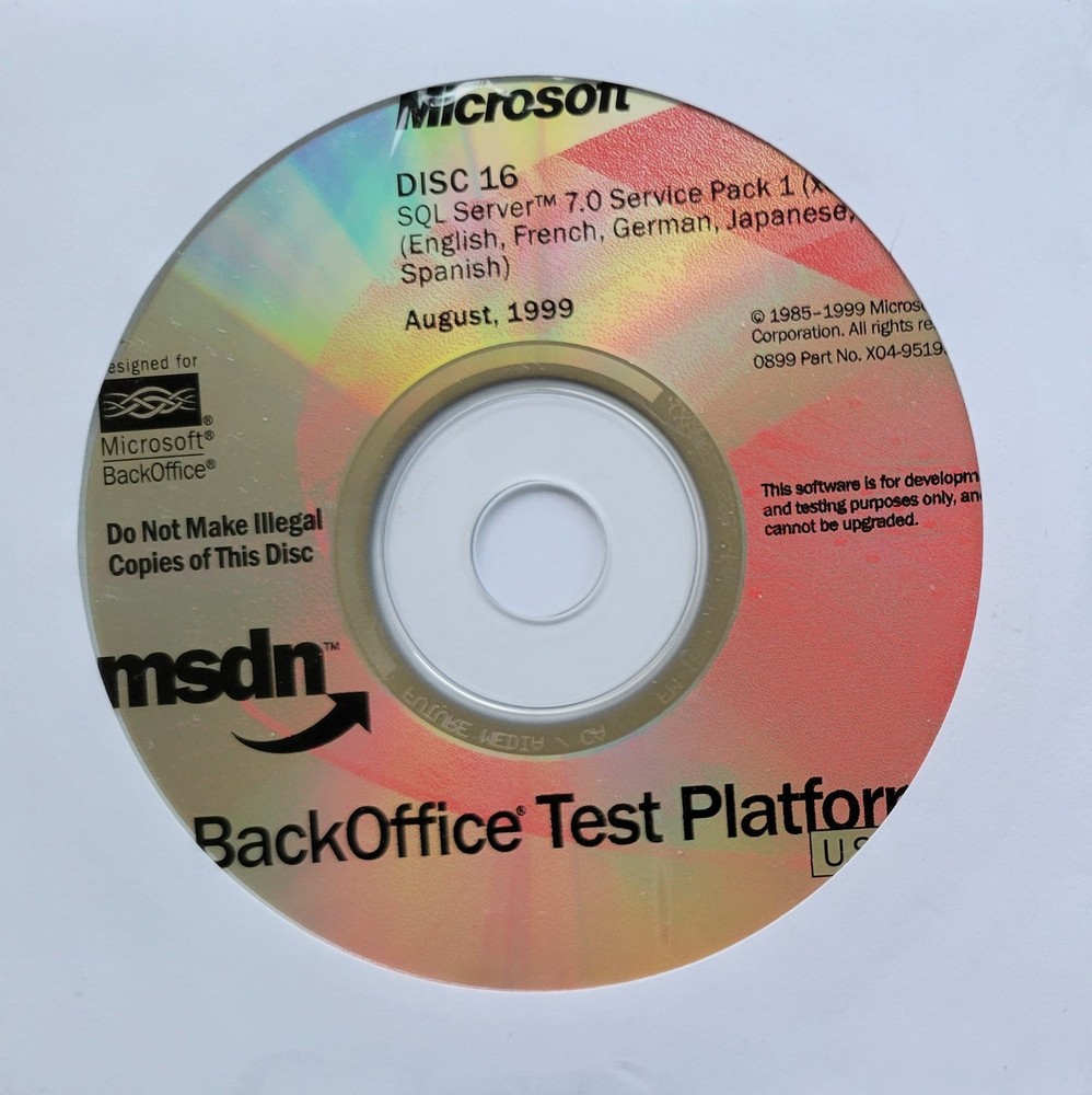 Vintage - Microsoft SQL Server 7.0 Service Pack 1 (x86)