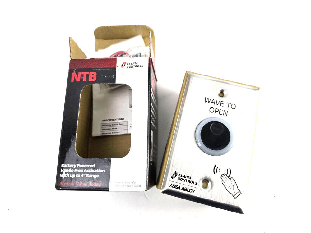 Alarm Controls Single Gang Battery Powered No Touch Request Exit Switch NTB-1