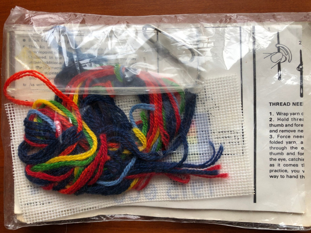 Vintage Creative Circle Needlepoint Kit 1915 Keys Ring - Package Open, No Needle