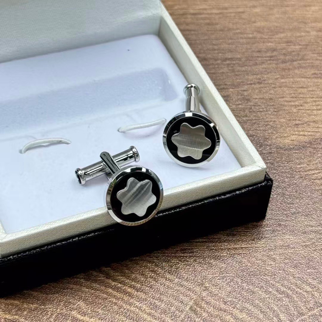 Montblanc Star Round Cufflinks,Stainless Steel Cufflinks,MB116661 No box