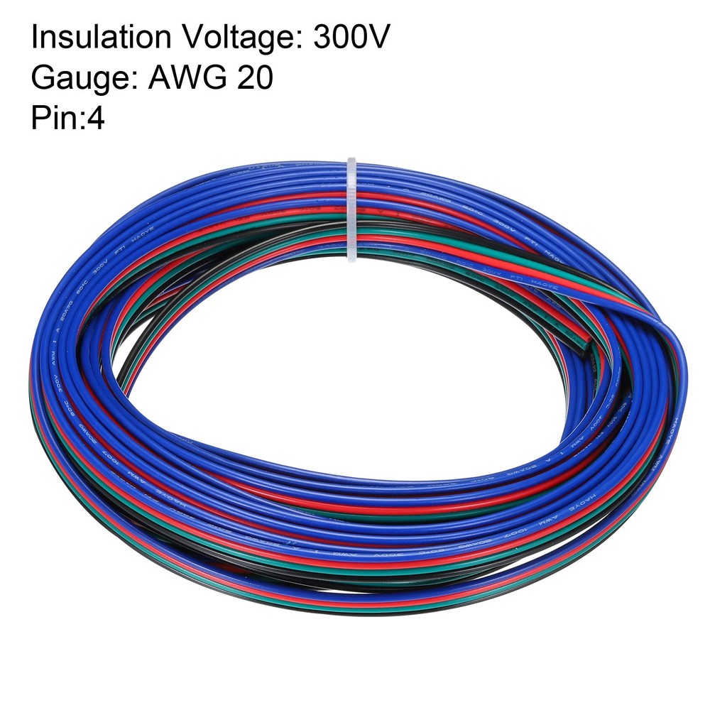 20 Gauge 4 Conductor Electrical Wire Tinned Copper Cable 24.6FT