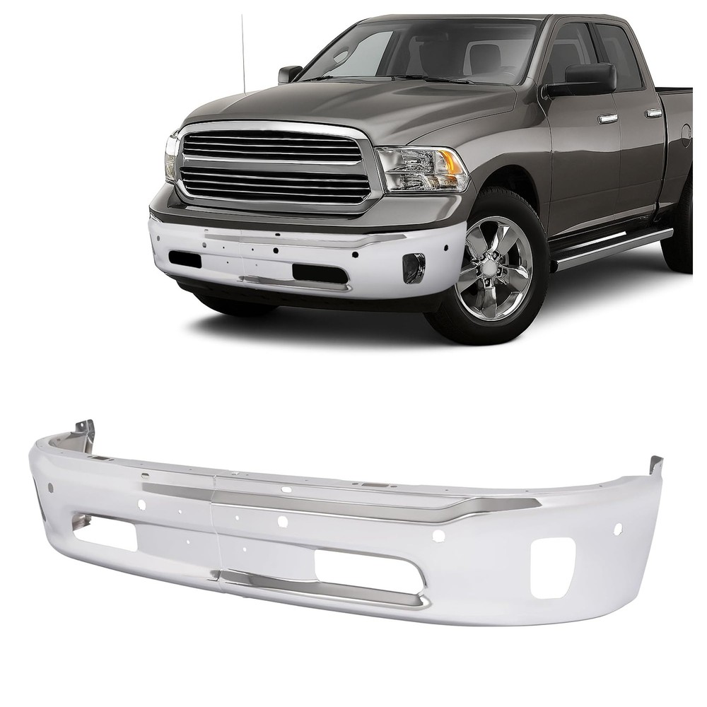 HECASA Front Bumper Face Bar Compatible with Dodge 2013-2018 Ram Silvery