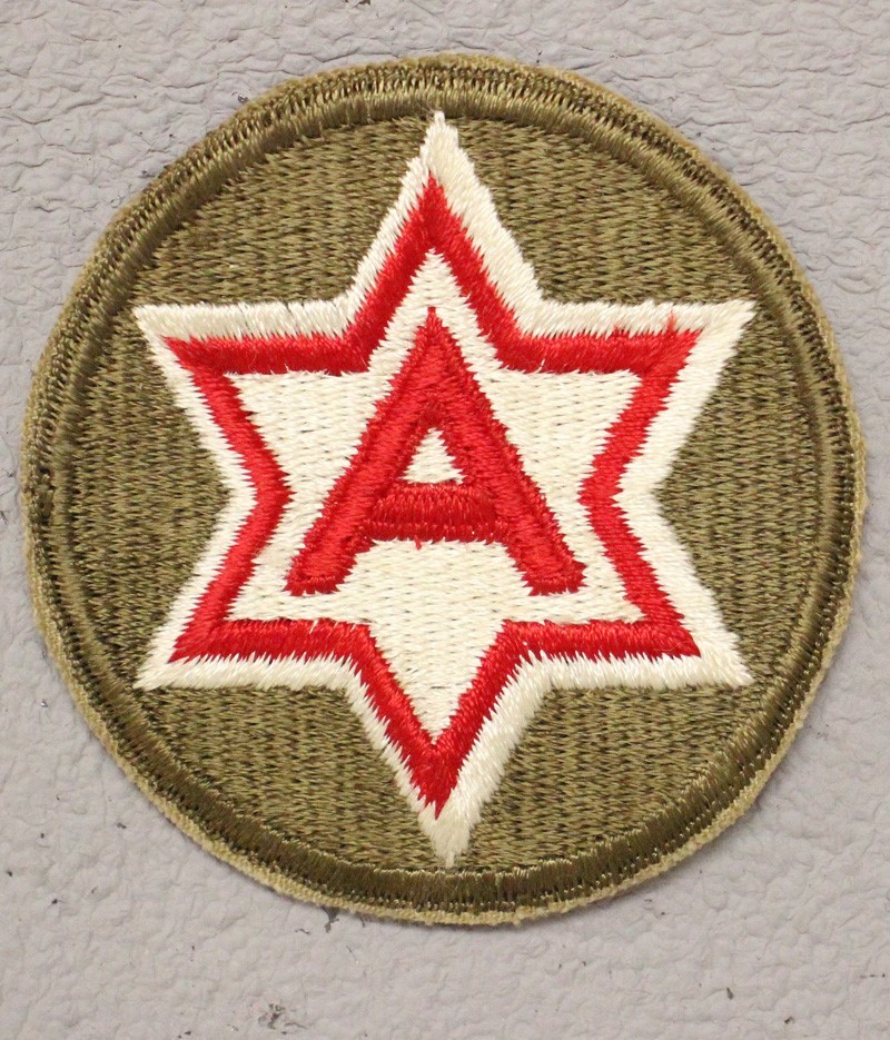 Army Patch: 6th Army - cut edge, WWII/1950's era