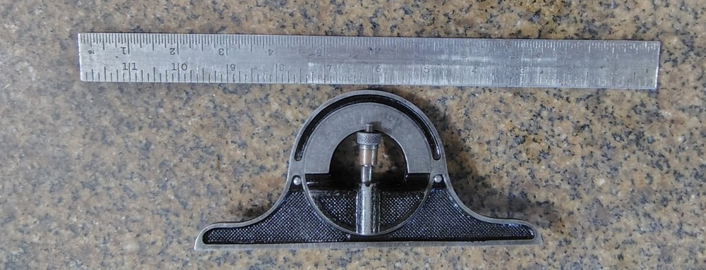 🗽VINTAGE MACHINIST TOOLMAKER PROTRACTOR WITH BUBBLE LEVEL
