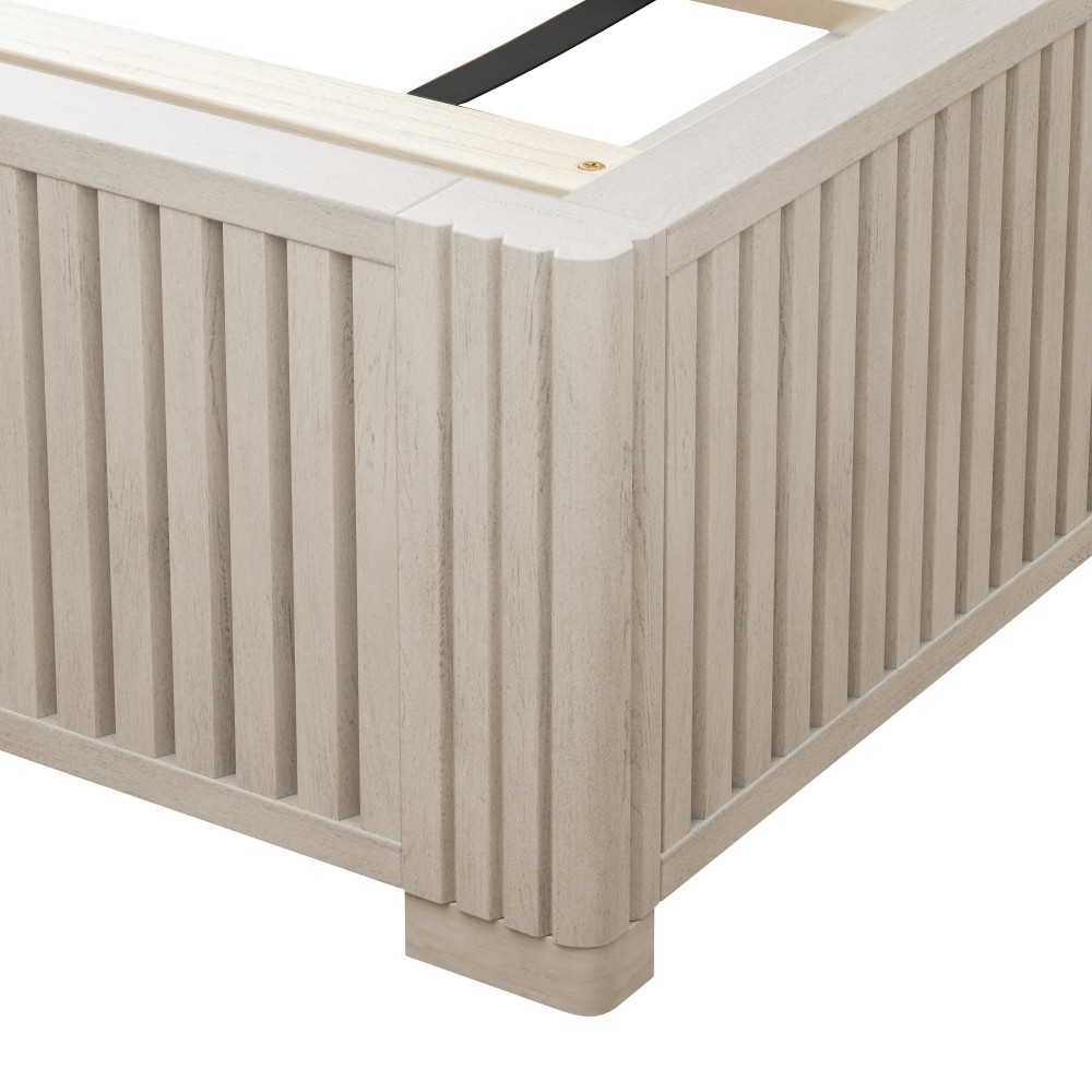 King Platform Bed Frame w/ Solid Wood Headboard, Easy Assembly