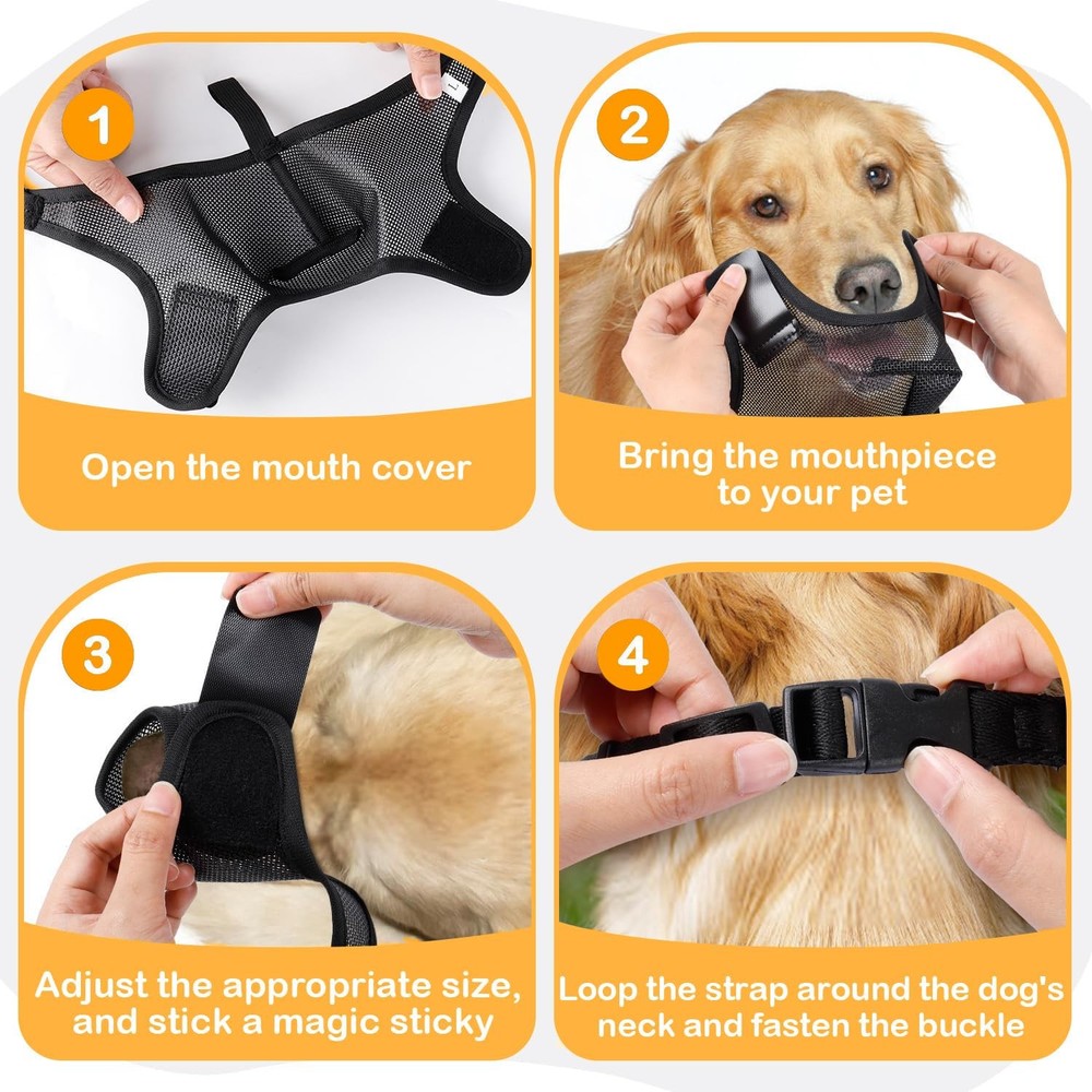 Durable Dog Muzzle for Small, Medium & Large Dogs，Soft & Extra Large, Black