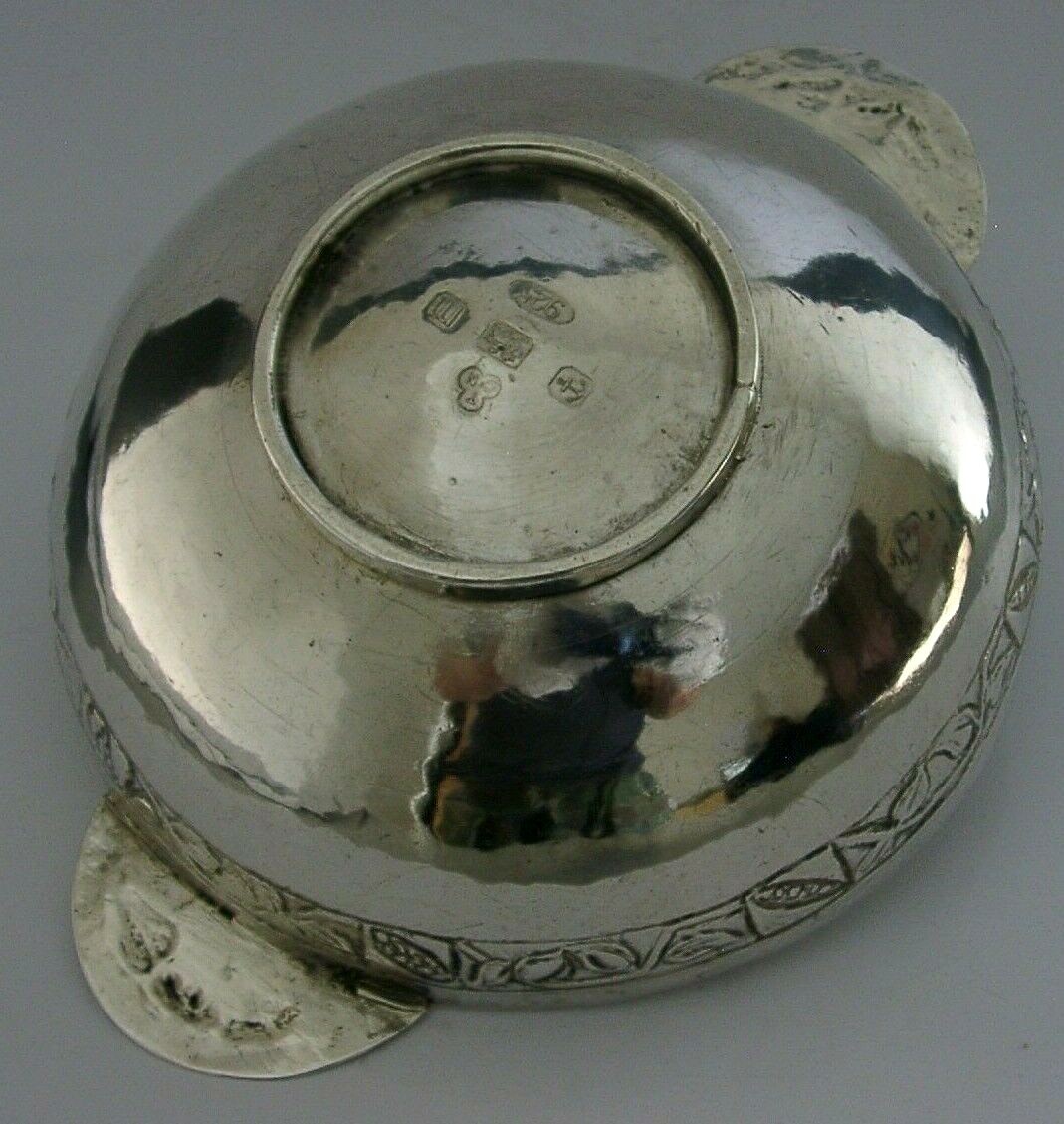 HAND MADE ENGLISH STERLING SILVER ARTS & CRAFTS STYLE BOWL 2011 LARGE 192g