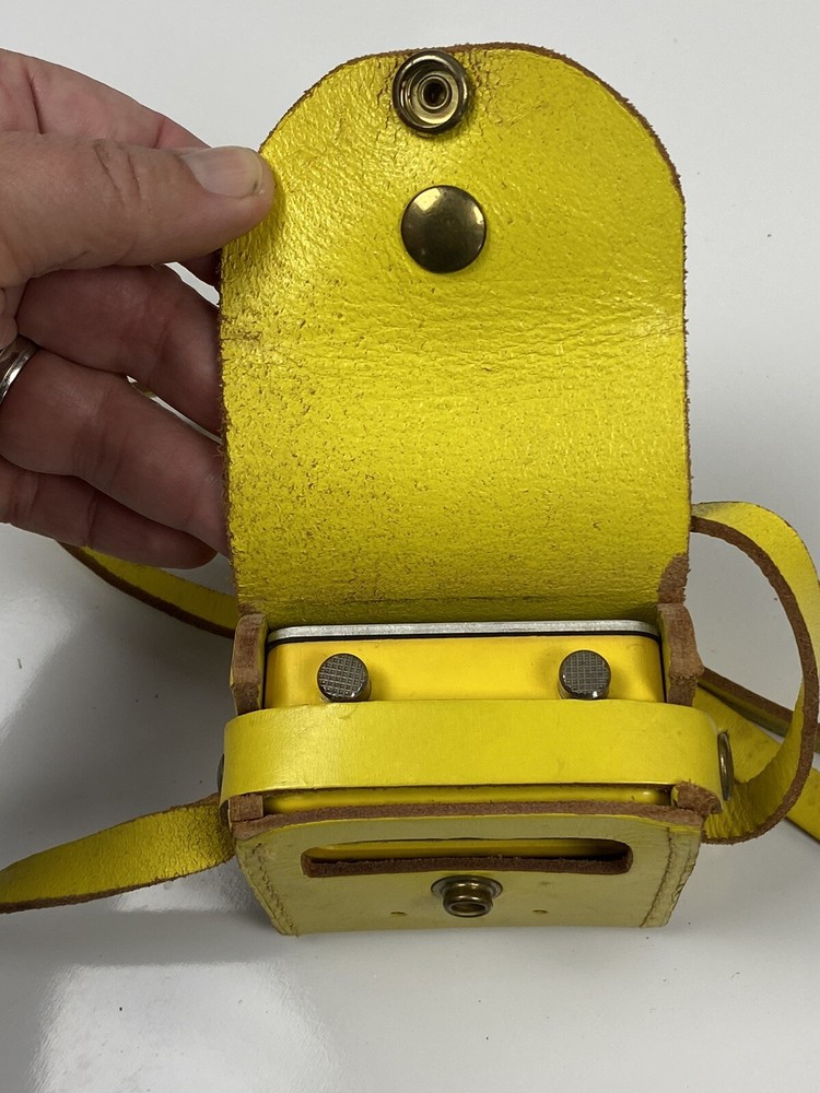 Vtg Yellow Bitronics PD3 +leather case-Blasting Galvanometer-Pennsylvania Mining