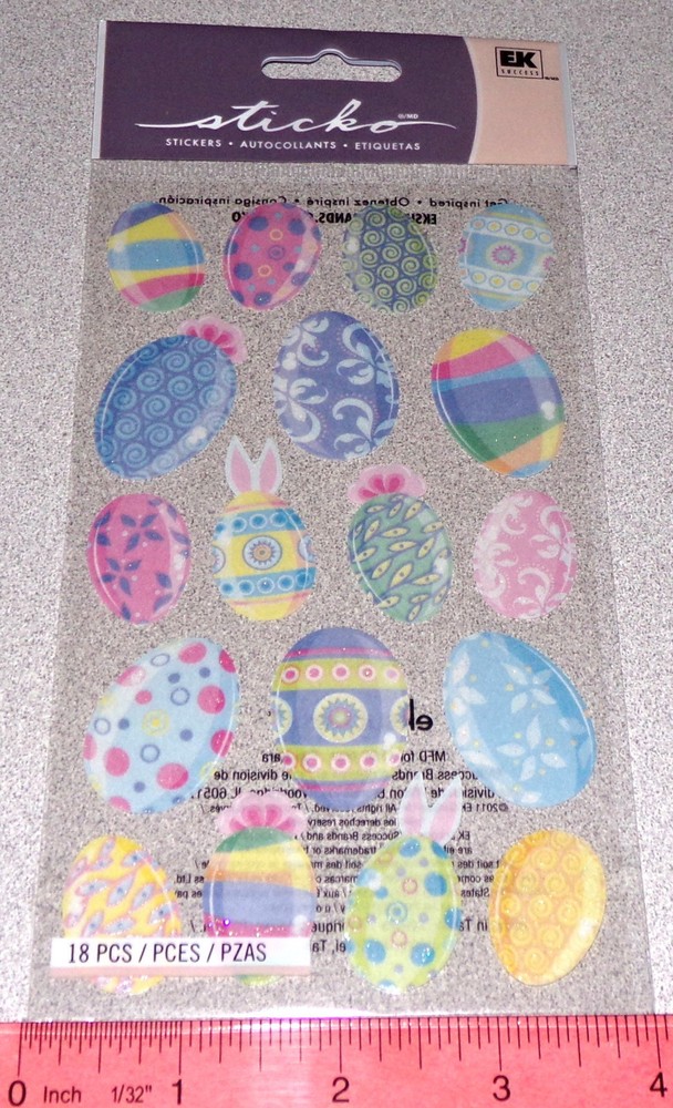 Recollections & Sticko Easter Basket Colored Easter Eggs Bunny Easter Stickers