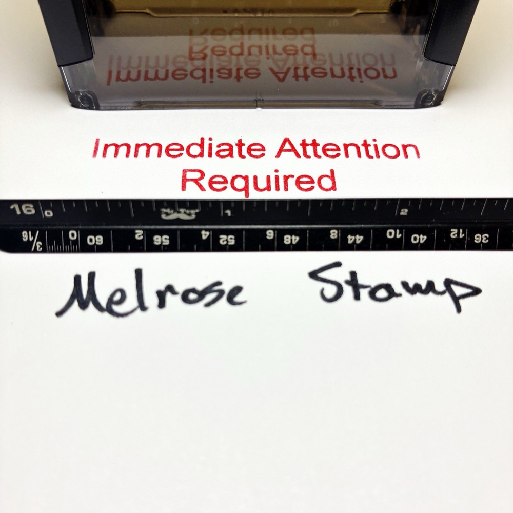 Immediate Attention Required Rubber Stamp Red Ink Self Inking Ideal 4913