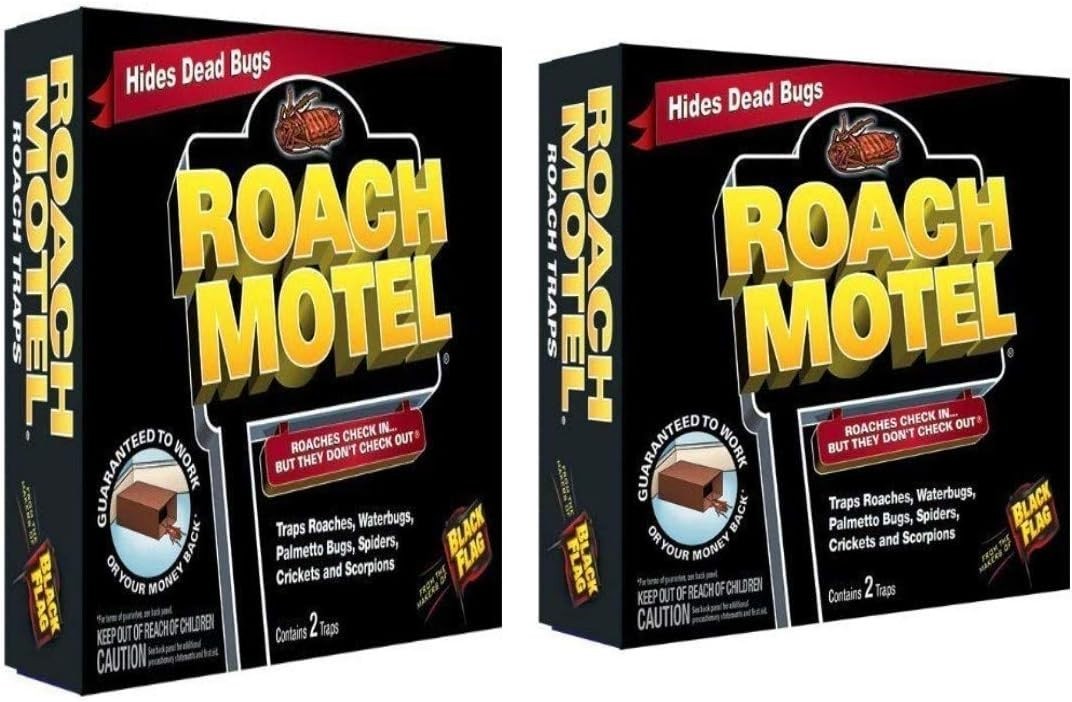 2 Pack Black Flag Roach Motel Traps Household Pests 2 Traps Each