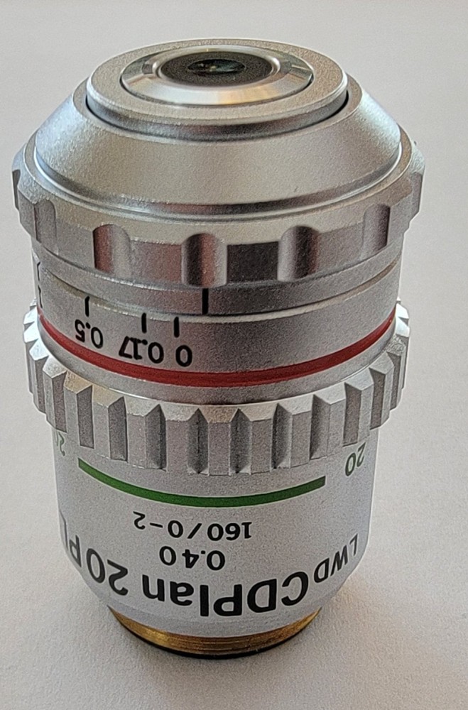 Olympus Microscope Objective LWD CDPlan 20 PL 20x Phase Contrast 160/0-2