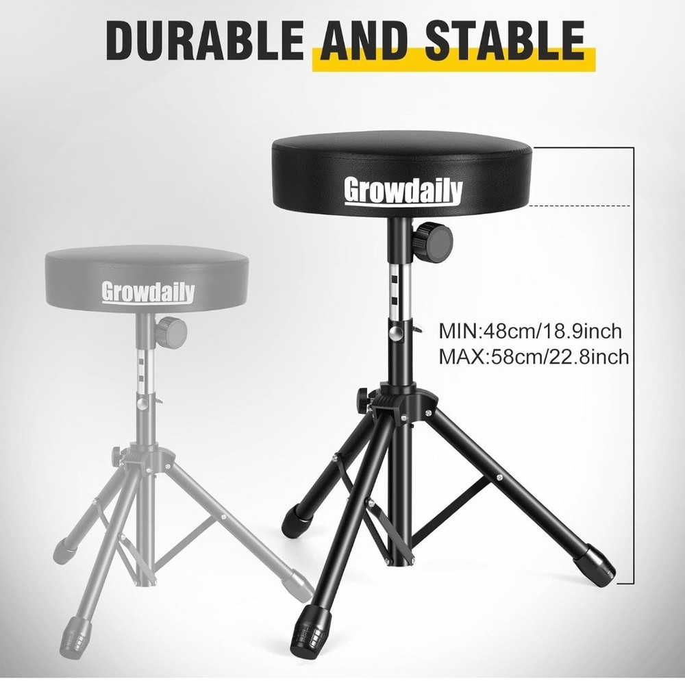 Drum Throne,Adjustable Stool Drum Universal Drum Throne Drummer Stool for Adu...