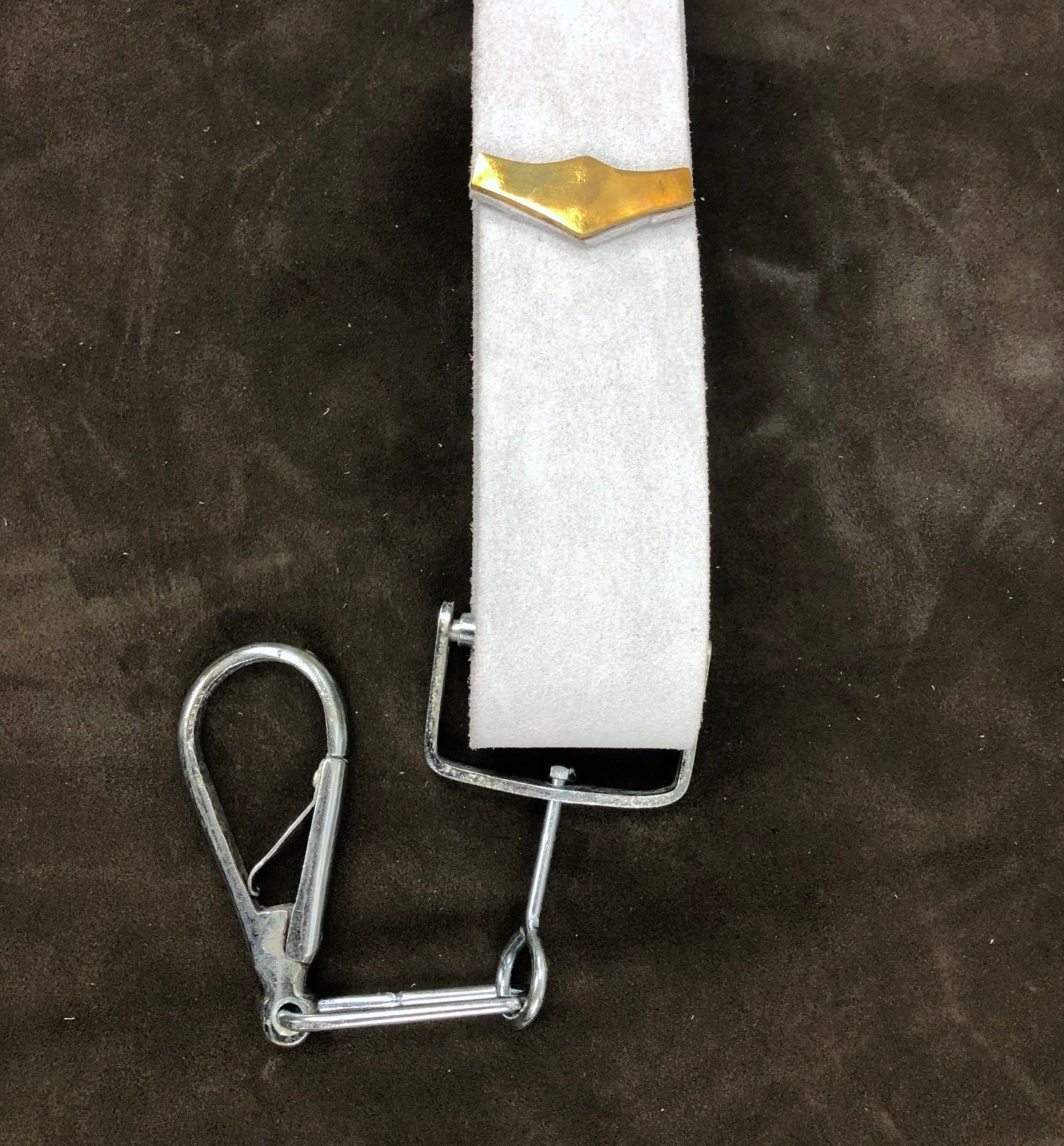 White Buff Leather Cavalry Carbine Sling with Clip