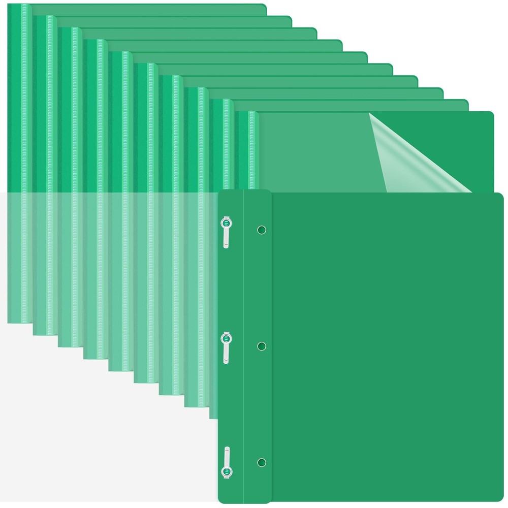 Teling 72 Pack Clear Front Report Covers Plastic Presentation, 3 Prongs