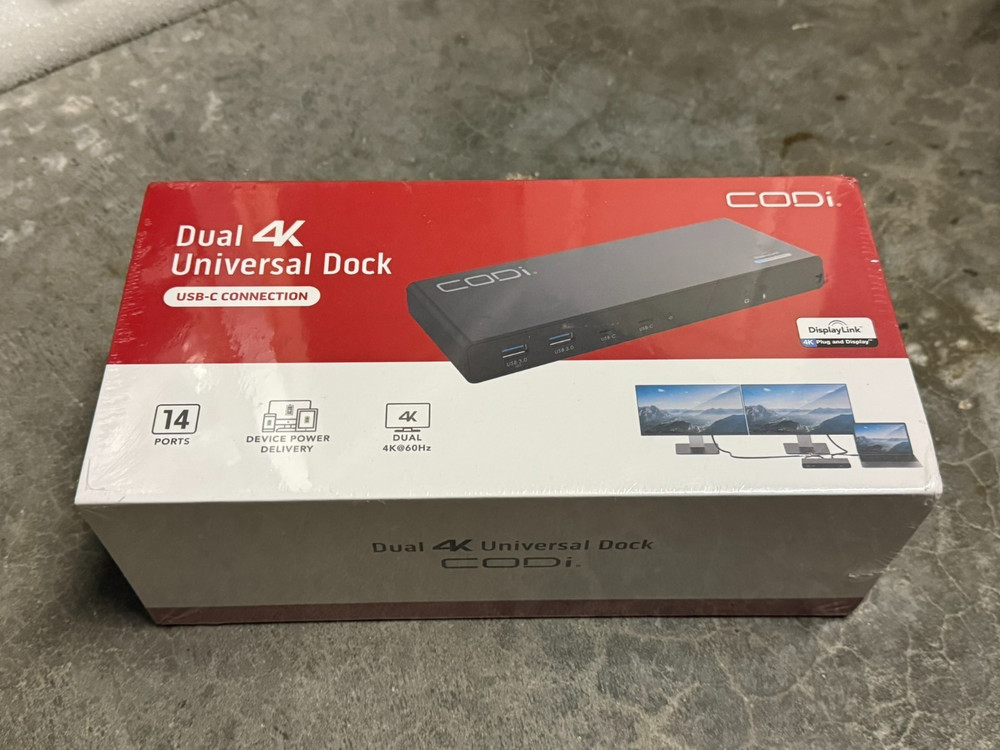 CODI Dual 4K Universal Display USB-C Dock A01080 Open Box