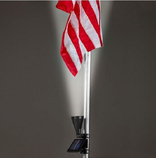 3 LED Solar Powered Flag Pole Spot Light Spotlight Flagpole 1.2V free shipping