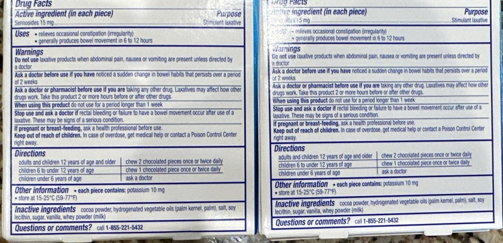 2x24 Ex-lax Regular Strength Chocolated Stimulant Laxative Constipation Relief