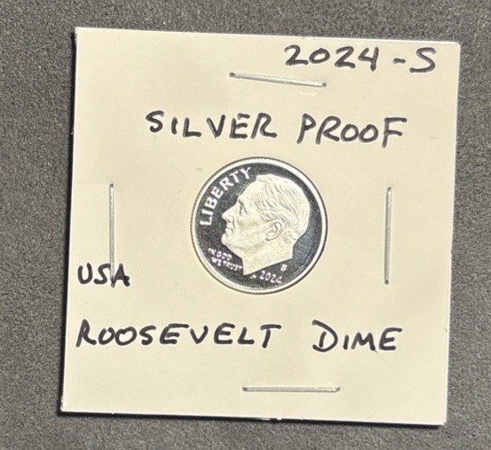 2024 S Roosevelt Silver Proof Dime 10c US Coin Ten Cents 99.9% Silver 0.999 .999