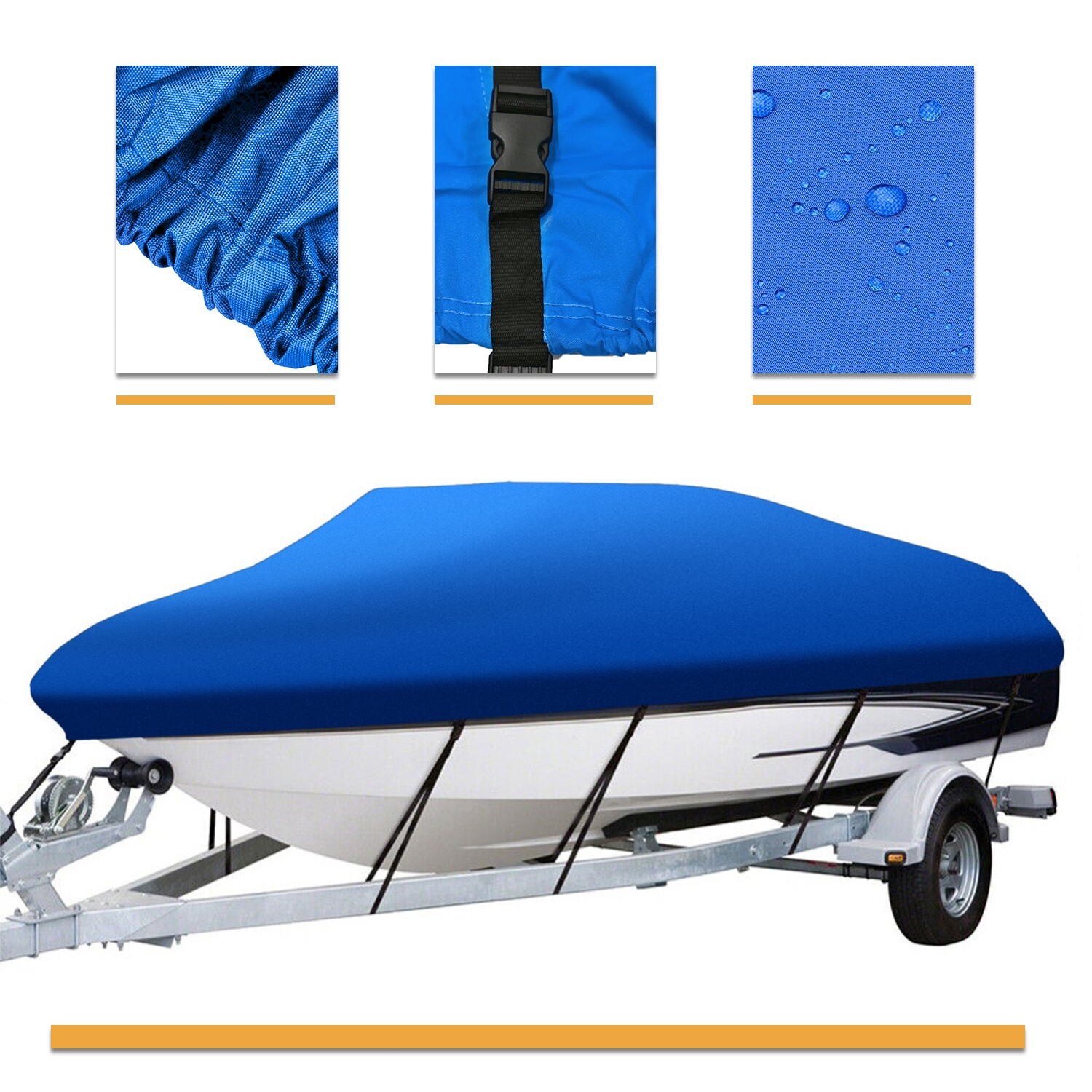 Heavy Duty Waterproof Grade Boat Cover Dust Trailerable V-Hull Runabout Fishing