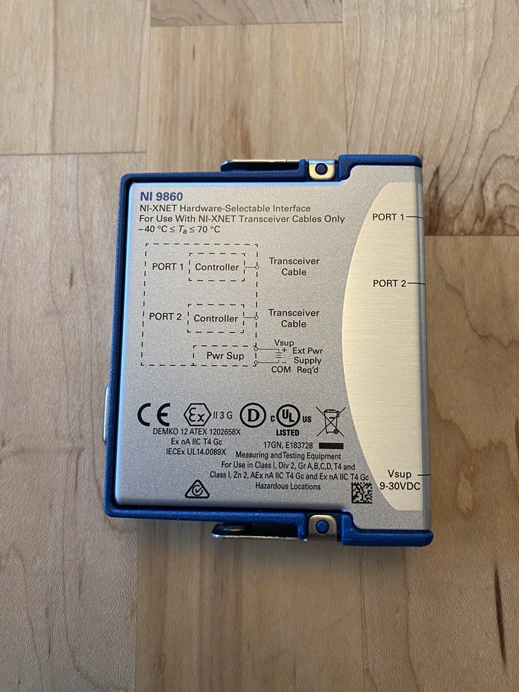 National Instruments 9860 NI-XNET Hardware Selectable Interface With Power Cable