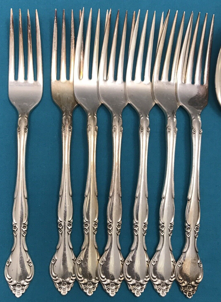 20 Pc AFFECTION Silverplated FORKS + SERVING Community Casserole Cold Meat Pie