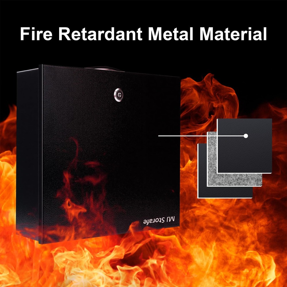 Fireproof Document with Key Lock & Fireproof Money Bag, Large Safe Storage fo...