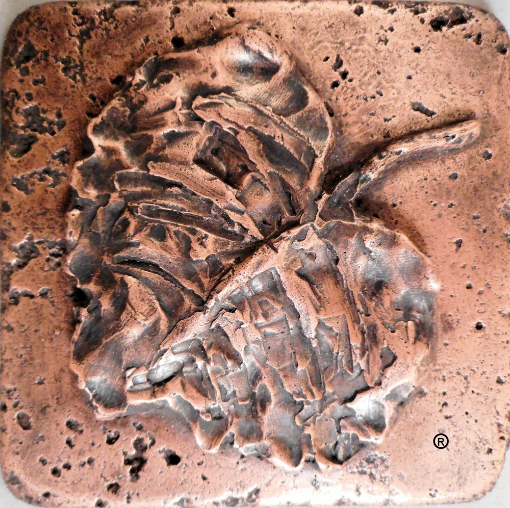 Copper 4"x4" Leaf #2 Wall Tile