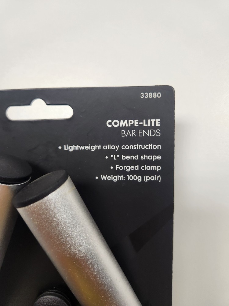 Origin 8 Compe-Lite Bar Ends, Silver, Long L Bend Shape