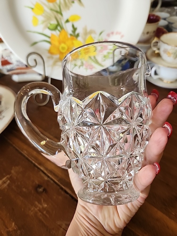 Tiffin Williamsburg Pressed: Clear Pressed Glass Pitcher with Raised Points
