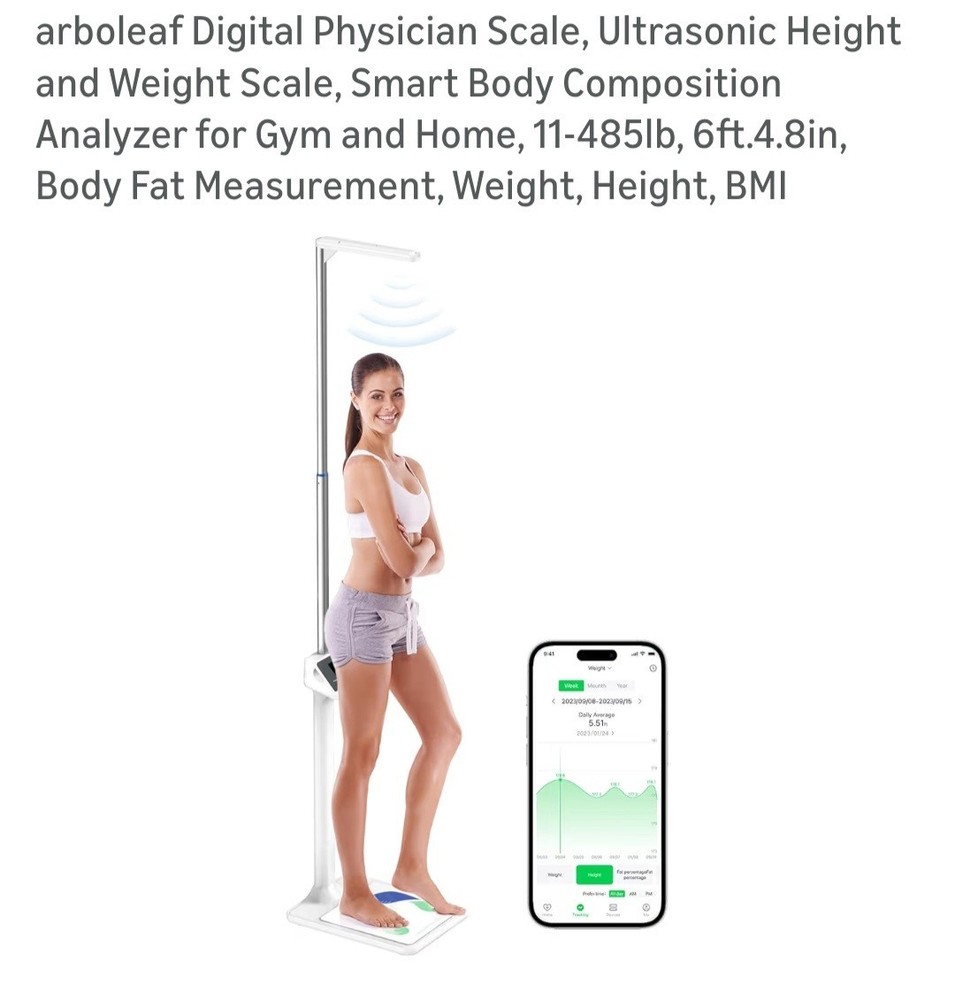 Arboleaf Digital Ultrasonic Height & Weight Smart Scale