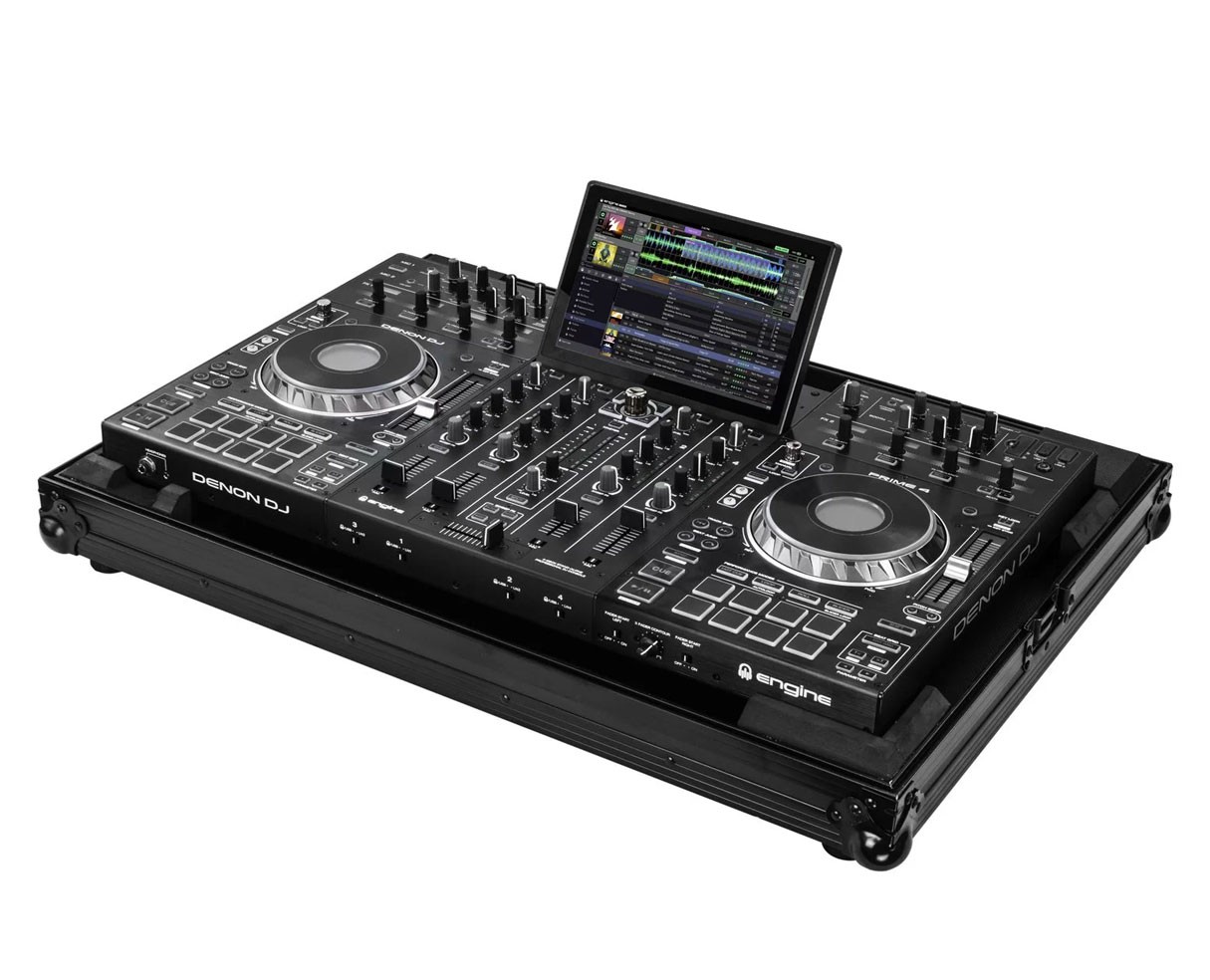 Odyssey FZDNPRIME4BL Denon Prime 4 Black Low Profile Flight Case PROAUDIOSTAR