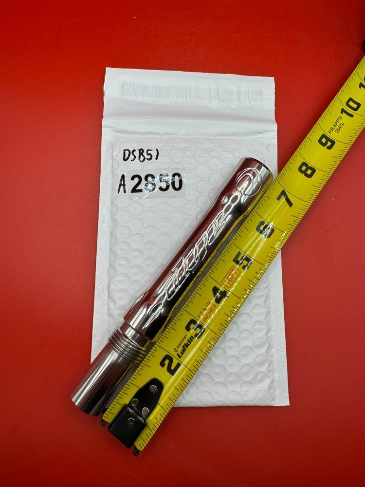 Dye SS Angel Threaded .688 Paintball Barrel Back - Silver