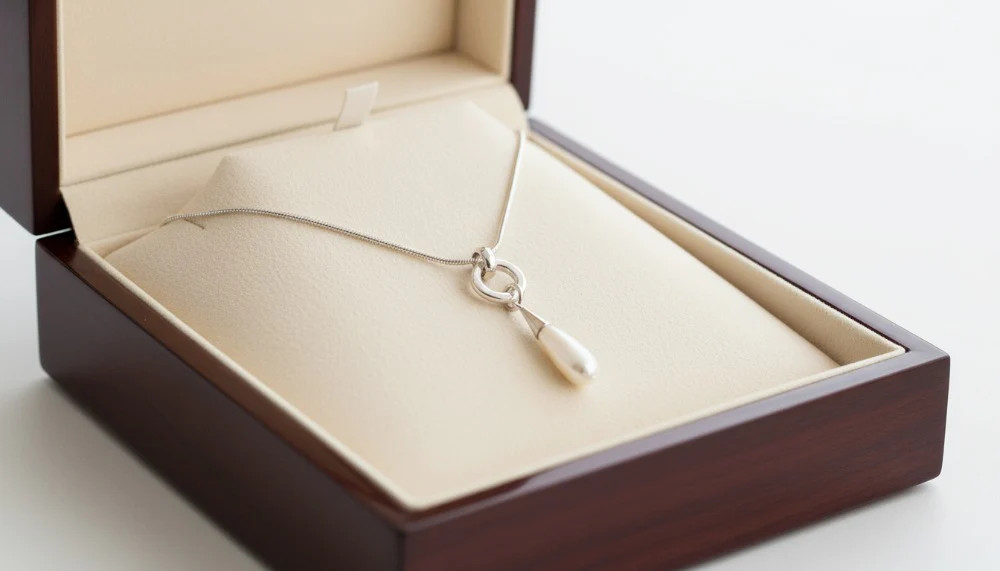 Pearl Teardrop Loop Necklace