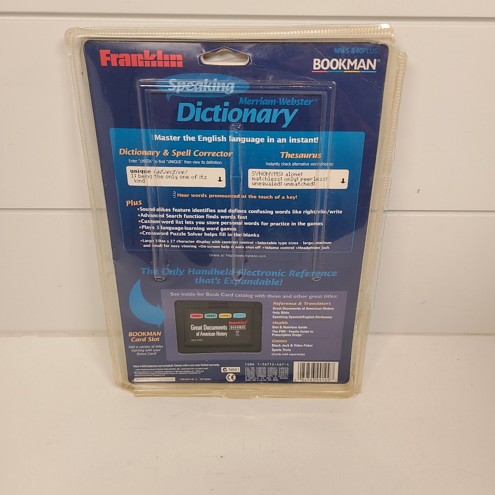 Franklin Speaking Merriam Webster Dictionary,MWS-840PLUS