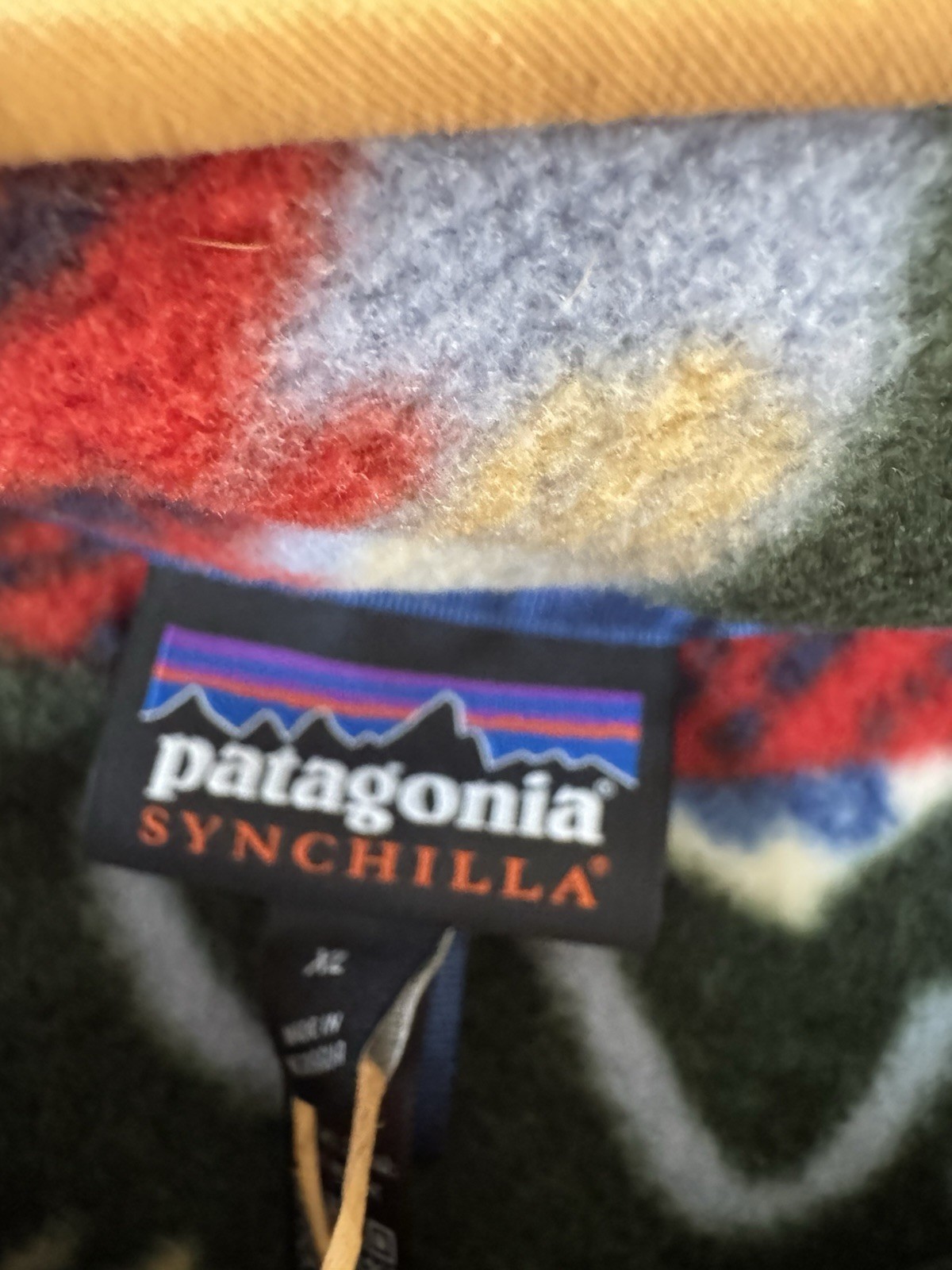 New Patagonia Synchilla Fleece Pullover Salmon Trout Fish Print Snap-T Size XL