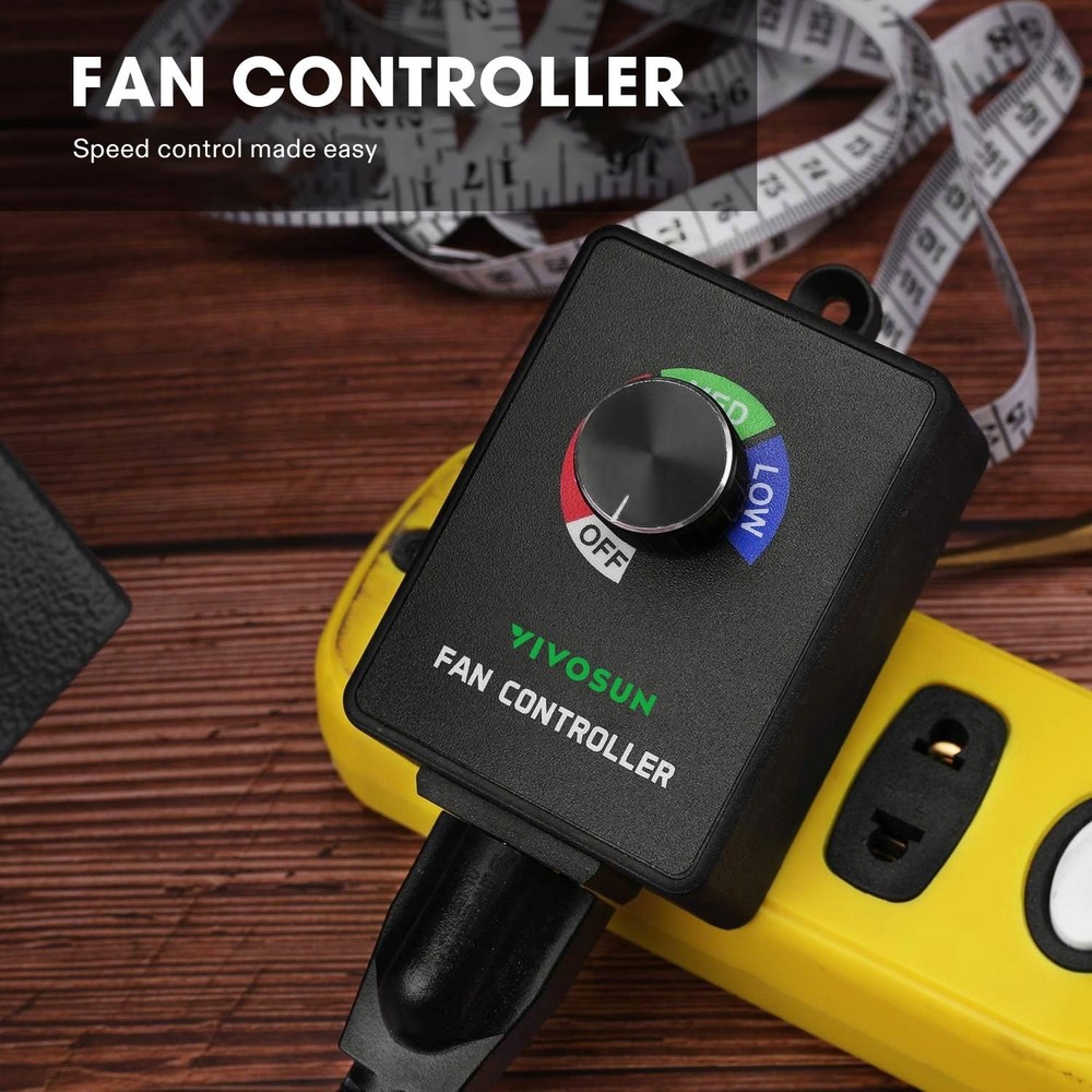 VIVOSUN Variable Speed Controller Cordless Vent Blower Speed Adjuster for Inl...