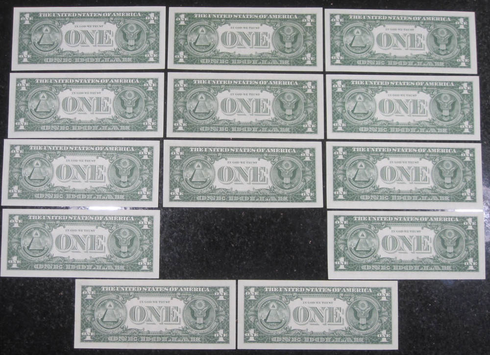 (5 Sets) 1957 A/B $1 Silver Certificates Sequential Serial Numbered Notes ~ CU