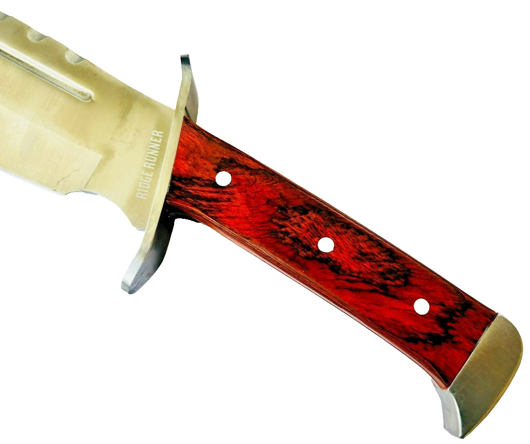 Large 17" Machete Fixed Blade Knife Wood Handle Unused Ridge Runner 440SS