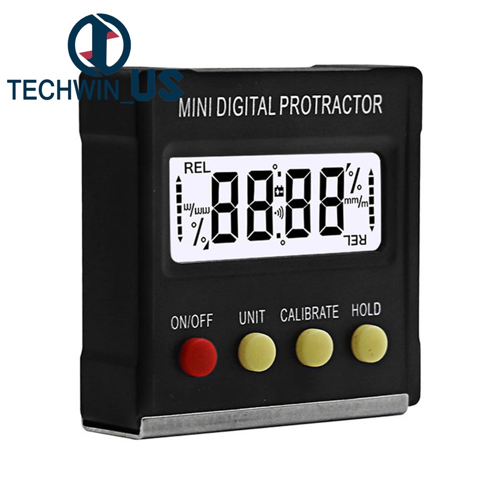 360 Degree Digital Inclinometer Protractor Electronic Level Box Magnetic Base