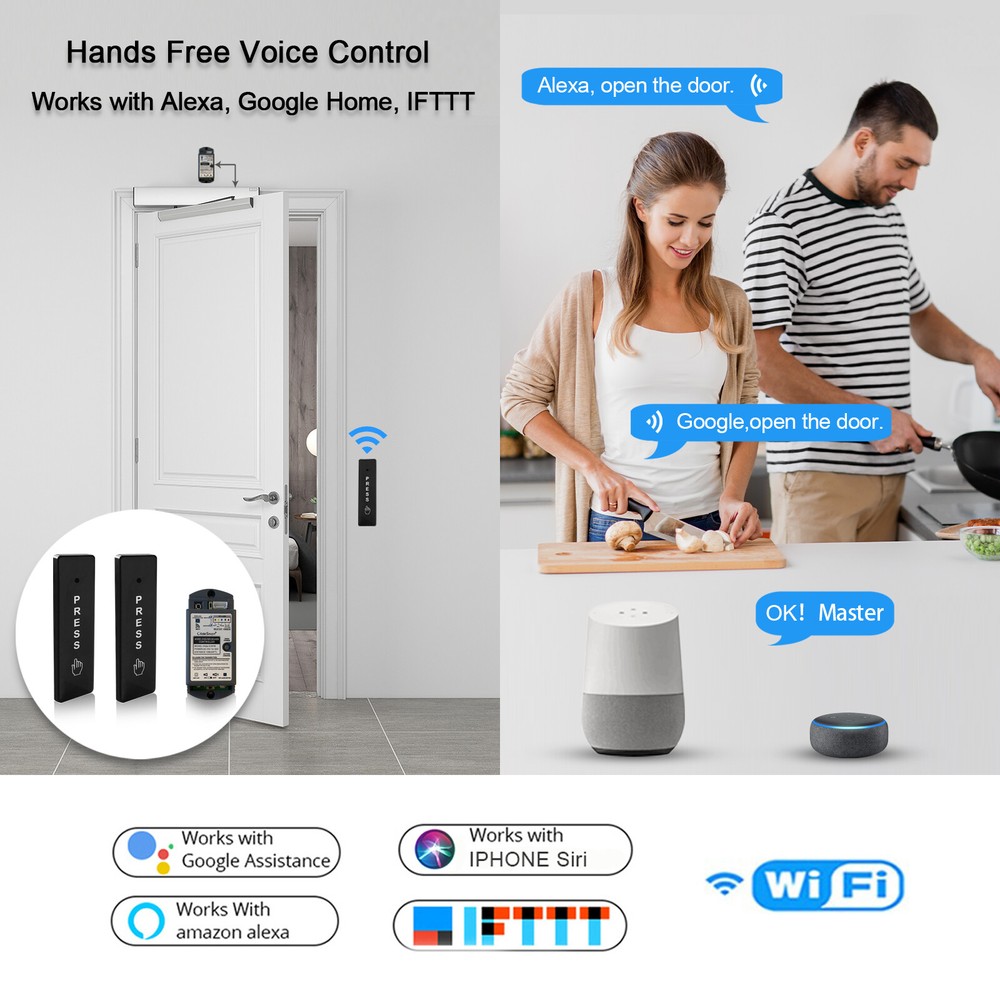 WIFI SMART WIRELESS AUTOMATIC DOOR SYSTEM WITH PUSH SWITCHES