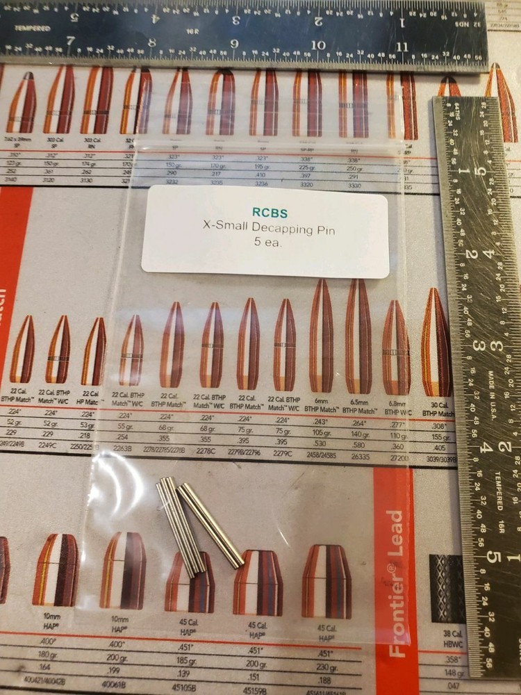 RCBS DECAPPING PINS X-SMALL, 5 PACK 09632