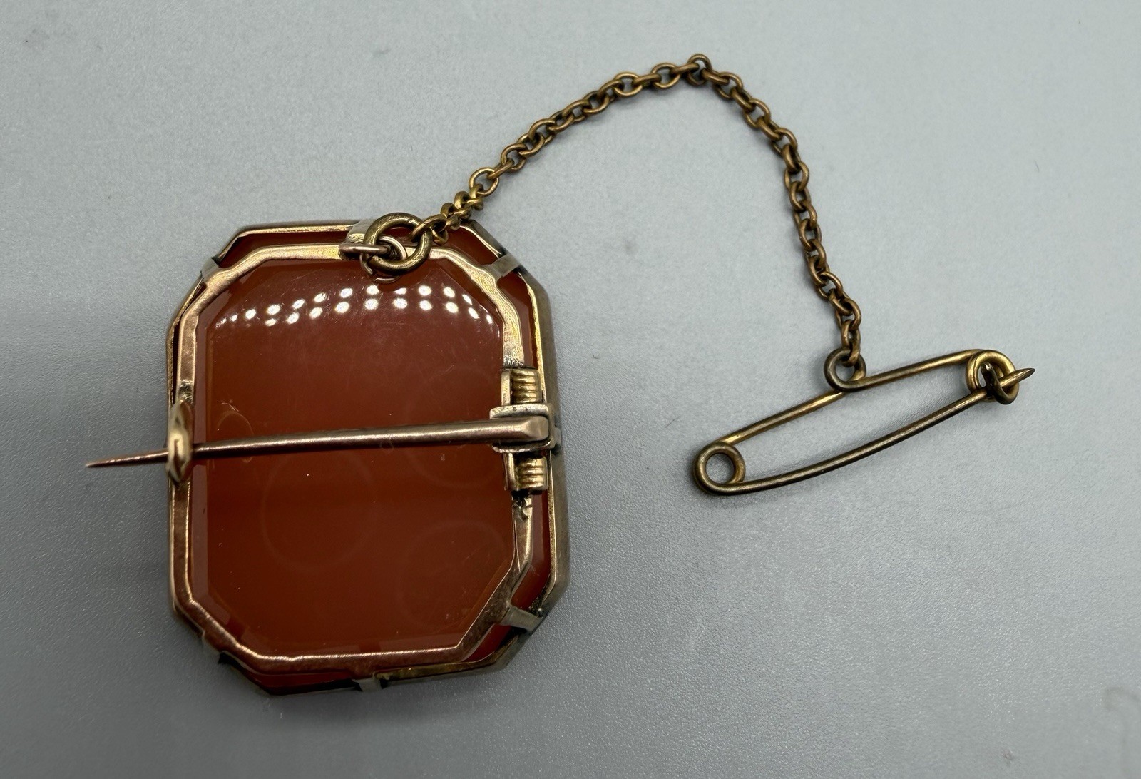 Antique Victorian 15k Gold Mounted Carnelian Seal Fob with Family Crest