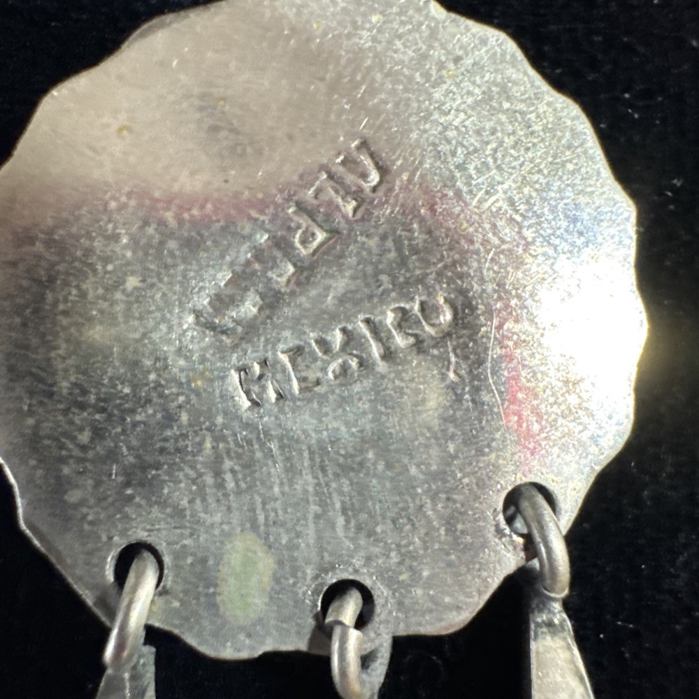 Sterling And Crashed Turquoise Pendant