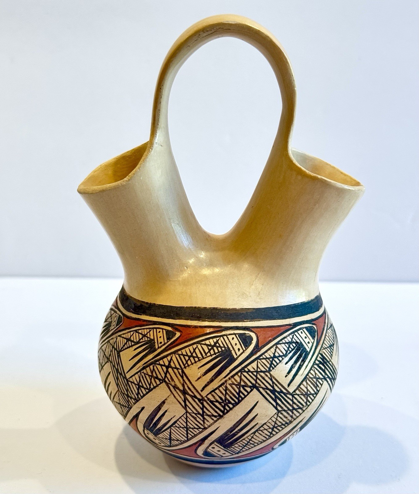 SUPERB Elton Nampeyo HOPI Polychrome Wedding Vase Migration Native Sikyatki VTG